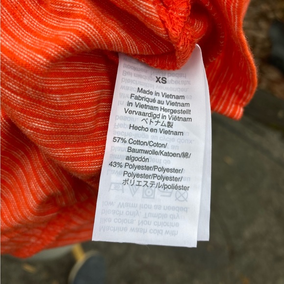 J. CREW ORANGE &PINK STRIPED TOP WOMENS XS - Picture 5 of 7